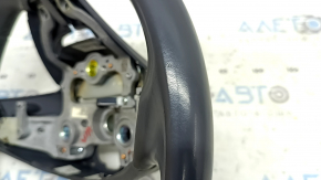The steering wheel is bare, Hyundai Ioniq 20-22, black leather, without buttons, paddles, and overlays, under the radar, scratches.