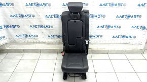 Volvo XC90 16-23 black leather center rear seat for 3 rows, with seat belt, needs cleaning, dented, broken latch