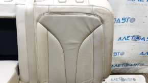 Left rear seat backrest, 2nd row, Lincoln MKX 2016-2018, black leather, perforated, with belt and armrest, no plug
