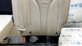 Left rear seat backrest, 2nd row, Lincoln MKX 2016-2018, black leather, perforated, with belt and armrest, no plug