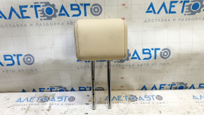 Headrest rear center 3rd row Toyota Highlander 14-19 beige leather, black stitching, ready to clean