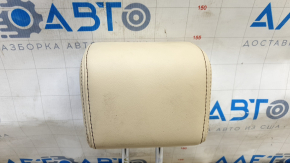 Headrest rear center 3rd row Toyota Highlander 14-19 beige leather, black stitching, ready to clean