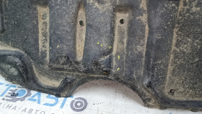 Right engine guard for Toyota Camry V50 12-14 USA is worn, torn, and dented.