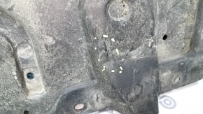 The front bumper guard for a Toyota Camry v70 18-24 is dented, torn, and worn.