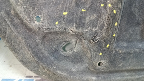 Left engine guard for Toyota Camry V50 12-14 USA is worn and torn.