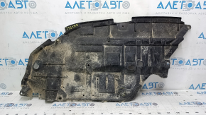 Left engine guard for Toyota Camry V50 12-14 USA is worn and torn.