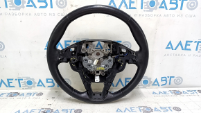 Ford Edge 19-23 black leather steering wheel, heated, worn, with torn fasteners