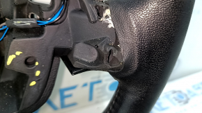 Ford Edge 19-23 black leather steering wheel, heated, worn, with torn fasteners