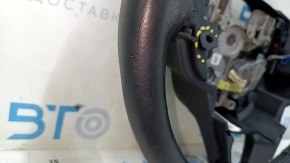 Ford Edge 19-23 black leather steering wheel, heated, worn, with torn fasteners