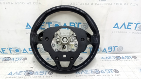 Ford Edge 19-23 black leather steering wheel, heated, worn, with torn fasteners