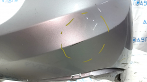 Rear bumper bare Toyota Avalon 13-18 silver, missing fragment, scratches, dented, broken fasteners