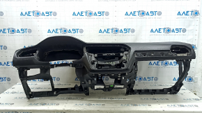 VW Tiguan 18-24 black dashboard panel without airbag, broken mount, covered in soot
