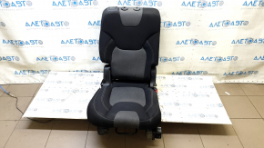 Rear seat, 2nd row, right, Jeep Cherokee KL 14-15, black cloth with dark gray inserts, needs cleaning, rusty bracket