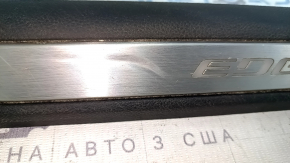 Front left door sill plate for Ford Edge 19-24, black with chrome, backlit, scratches