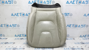 Ford Edge 15-24 driver's seat cushion upholstery, gray leather, heated, worn, cracked, needs cleaning