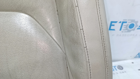 Ford Edge 15-24 driver's seat cushion upholstery, gray leather, heated, worn, cracked, needs cleaning