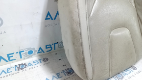 Ford Edge 15-24 driver's seat cushion upholstery, gray leather, heated, worn, cracked, needs cleaning