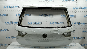 The trunk door is bare, VW Tiguan 18-24, white LC9A, dents, sooty