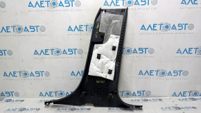 Ford Edge 15-24 lower left center pillar trim, black, scratches, whitened plastic