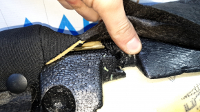 Right rear seat cushion for Chevrolet Volt 11-15, black cloth, broken foam, needs cleaning