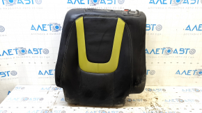 Left rear seat back for Chevrolet Volt 11-15, black leather with green insert, perforated