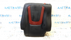 Left rear seat back for Chevrolet Volt 11-15, black leather with red insert, perforated