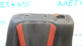 Left rear seat back for Chevrolet Volt 11-15, black leather with red insert, perforated