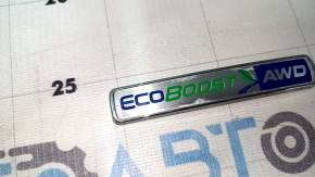 ECOBOOST AWD emblem on the tailgate of a 19-24 Ford Edge, chrome.