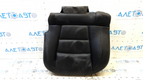 Left rear seat cushion for Chevrolet Volt 11-15, black leather with white stitching, foam break, needs cleaning
