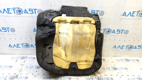 Left rear seat cushion for Chevrolet Volt 11-15, black leather with white stitching, foam break, needs cleaning