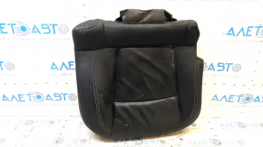 Right rear seat cushion for Chevrolet Volt 11-15, black leather with white stitching, foam break, needs cleaning