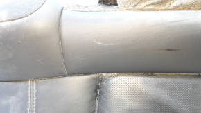 Right rear seat cushion for Chevrolet Volt 11-15, black leather with white stitching, foam break, needs cleaning