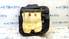Right rear seat cushion for Chevrolet Volt 11-15, black leather with white stitching, foam break, needs cleaning