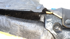 Right rear seat cushion for Chevrolet Volt 11-15, black leather with white stitching, foam break, needs cleaning