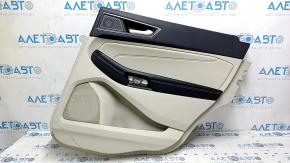 Rear right door panel for Ford Edge 19-24, gray and black, black leather armrest, gray leather insert, with handle, scratches