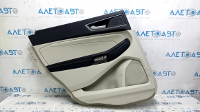 Rear left door panel for Ford Edge 19-24, gray and black, black leather armrest, gray leather insert, with handle, cleanable, butt