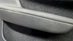 Front left door panel for Volvo XC40 19-25, black, memory foam, black leather armrest, gray trim, with arm, dent, scratches