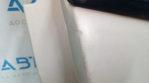 Front left door panel, Ford Edge 19-24, gray with black, Bang & Olufsen, black leather armrest, gray leather insert, with handle, dented, needs cleaning