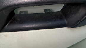 Front left door panel, Ford Edge 19-24, gray with black, Bang & Olufsen, black leather armrest, gray leather insert, with handle, dented, needs cleaning