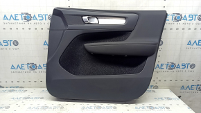 Volvo XC40 19-25 front right door panel, black, memory foam, black leather armrest, gray trim, with arm, dent, scratches