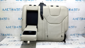 Rear seat backrest, 2nd row, left, Ford Edge 15-24, gray leather, with armrest, with belt, dry-cleanable