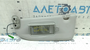 Left sun visor for Volvo XC40 19-25, gray, without hook, with backlight, dry-cleanable
