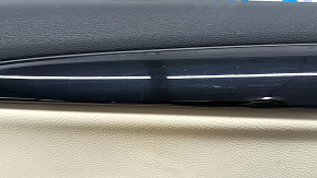 Door trim, front left, BMW X1 F48 16-22, Sensatec leather, beige with black, Oyster, with armrest, beige Oyster leather, molding, glossy black, with overlay, with handle, scratches, dry-cleanable
