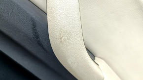 Door trim, rear right, BMW X1 F48 16-22, Sensatec leather, beige with black, Oyster, with armrest, beige Oyster leather, molding, glossy black, with overlay, with handle, scratches, needs cleaning
