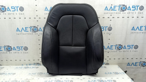 Volvo XC40 19-25 driver's seat back upholstery, black leather with white stitching, heated, cracked