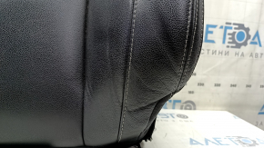 Volvo XC40 19-25 driver's seat back upholstery, black leather with white stitching, heated, cracked