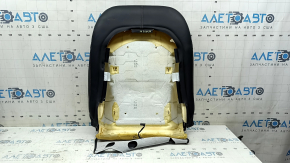 Volvo XC40 19-25 driver's seat back upholstery, black leather with white stitching, heated, cracked