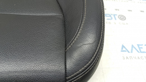 Volvo XC40 19-25 passenger seat cushion upholstery, black leather with white stitching, heated, cracked, dry cleanable