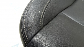 Volvo XC40 19-25 passenger seat cushion upholstery, black leather with white stitching, heated, cracked, dry cleanable