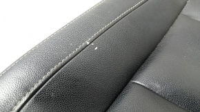 Volvo XC40 19-25 passenger seat cushion upholstery, black leather with white stitching, heated, cracked, dry cleanable